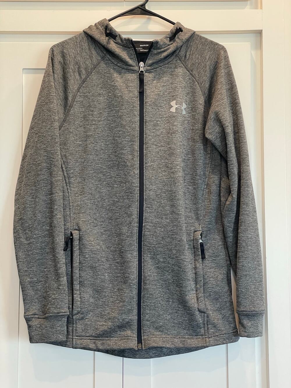 Under Armour  ColdGear ladies hoodie gray fitted design fullzip SM